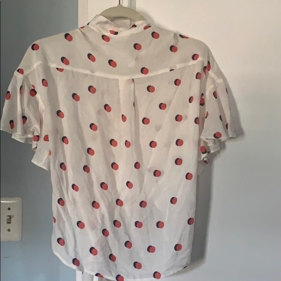 Lush flutter sleeve polka dot blouse size L - Picture 5 of 5